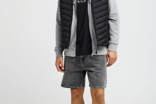 Funky Buddha Quilted Μπουφάν Αμάνικο Ανδρικό (FBM013-001-01-BLACK)