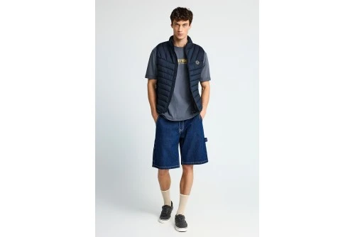 Funky Buddha Quilted Μπουφάν Αμάνικο Ανδρικό (FBM013-001-01-NAVY)