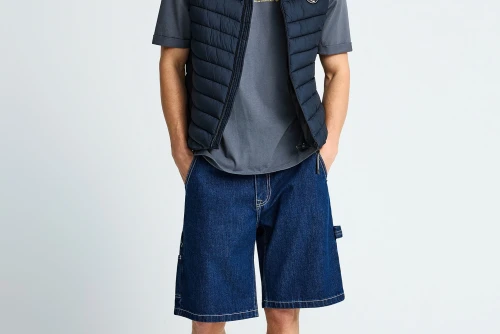 Funky Buddha Quilted Μπουφάν Αμάνικο Ανδρικό (FBM013-001-01-NAVY)