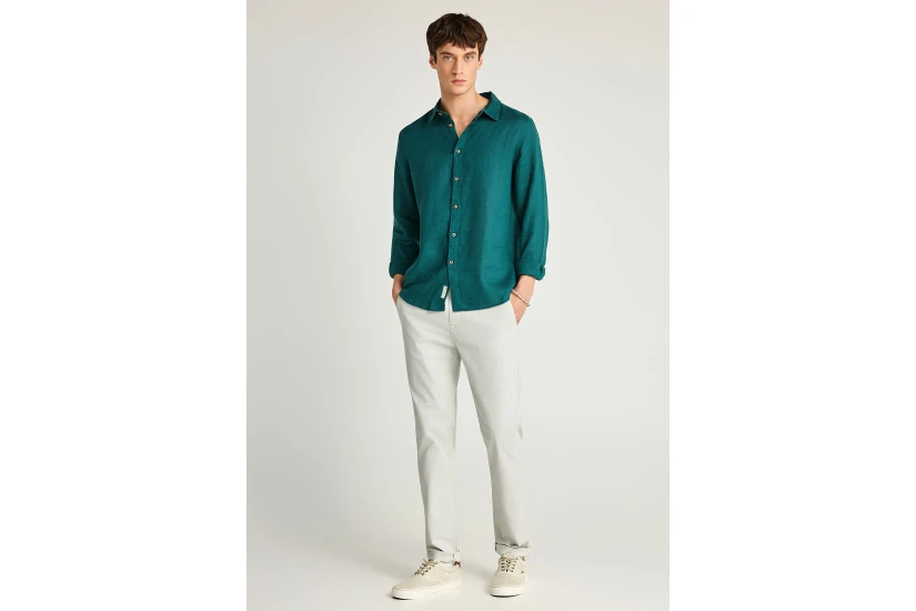 Funky Buddha The Essentials Ανδρικό Παντελόνι Chino Γκρι Ανοιχτό