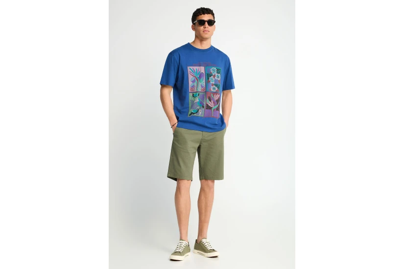 Funky Buddha The Essentials Ανδρική Βερμούδα Chino Χακί