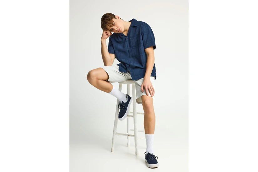 Funky Buddha The Essentials Ανδρική Βερμούδα Chino Γκρι Ανοιχτό