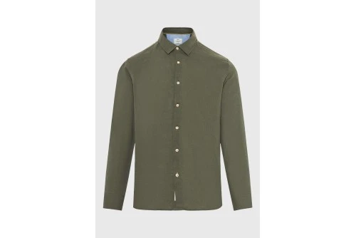 Funky Buddha The Essentials Linen Πουκάμισο Μακρυμάνικο Ανδρικό (FBM013-001-05-DEEP-FOREST)