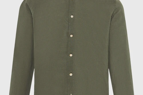 Funky Buddha The Essentials Linen Πουκάμισο Μακρυμάνικο Ανδρικό (FBM013-001-05-DEEP-FOREST)