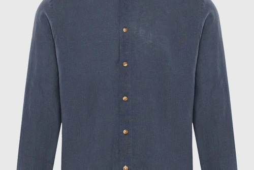Funky Buddha The Essentials Linen Πουκάμισο Μακρυμάνικο Ανδρικό (FBM013-001-05-DK-GREY)