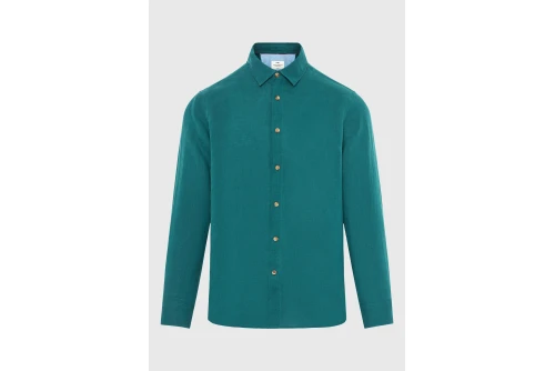 Funky Buddha The Essentials Linen Πουκάμισο Μακρυμάνικο Ανδρικό (FBM013-001-05-EMERALD)