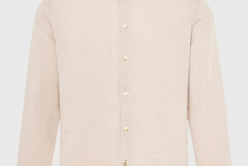 Funky Buddha The Essentials Linen Πουκάμισο Μακρυμάνικο Ανδρικό (FBM013-001-05-FOG)