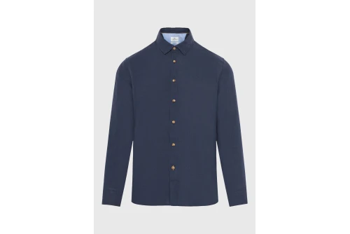 Funky Buddha The Essentials Linen Πουκάμισο Μακρυμάνικο Ανδρικό (FBM013-001-05-NAVY)