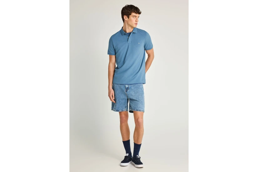 Funky Buddha Ανδρική Κοντομάνικη Μπλούζα Polo Μπλε