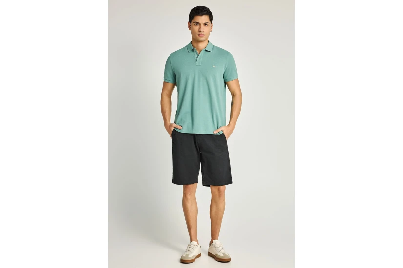 Funky Buddha Ανδρική Κοντομάνικη Μπλούζα Polo Τυρκουάζ