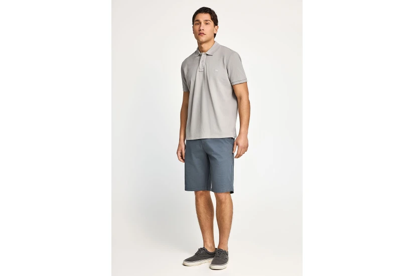 Funky Buddha Ανδρική Κοντομάνικη Μπλούζα Polo Γκρι