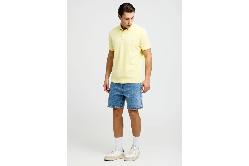 Funky Buddha Ανδρική Κοντομάνικη Μπλούζα Polo Κίτρινη