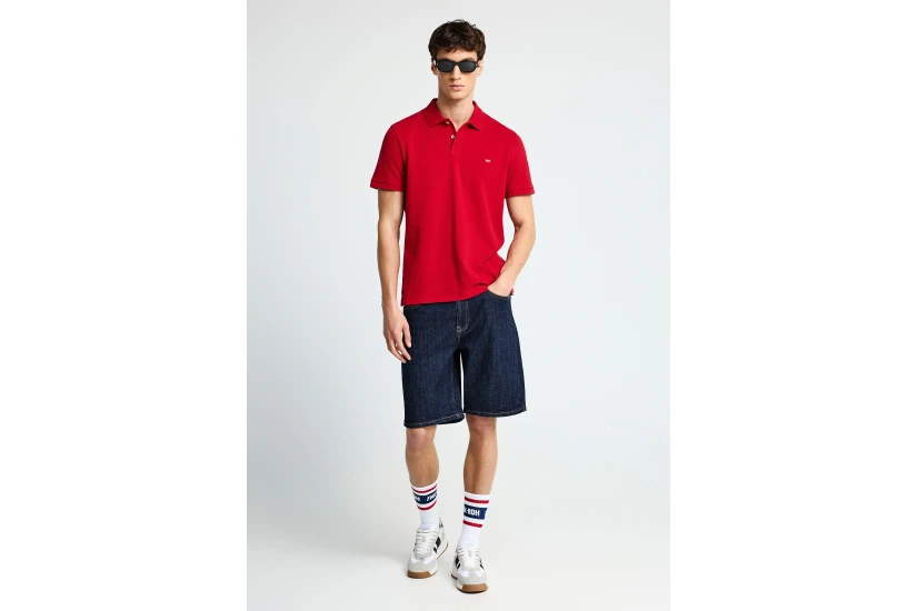 Funky Buddha Ανδρική Κοντομάνικη Μπλούζα Polo Κόκκινη