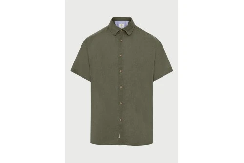 Funky Buddha The Essentials Linen Πουκάμισο Κοντομάνικο Ανδρικό (FBM013-002-05-DEEP-FOREST)