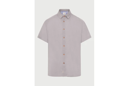 Funky Buddha The Essentials Linen Πουκάμισο Κοντομάνικο Ανδρικό (FBM013-002-05-GREY)