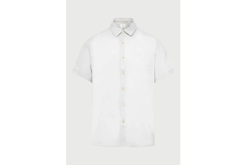 Funky Buddha The Essentials Linen Πουκάμισο Κοντομάνικο Ανδρικό (FBM013-002-05-WHITE)