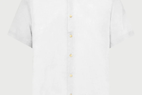 Funky Buddha The Essentials Linen Πουκάμισο Κοντομάνικο Ανδρικό (FBM013-002-05-WHITE)