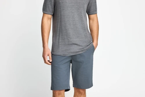 Funky Buddha Πλεκτό T-Shirt Ανδρικό (FBM013-002-09-GREY-MEL)