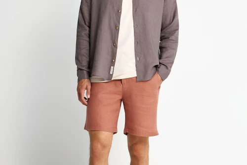 Funky Buddha The Essentials Linen Πουκάμισο Μακρυμάνικο Ανδρικό (FBM013-003-05-MOON-MIST)