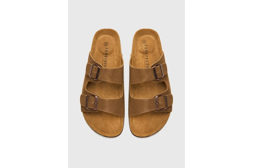 Funky Buddha Leather Ανδρικά Σανδάλια Ταμπά