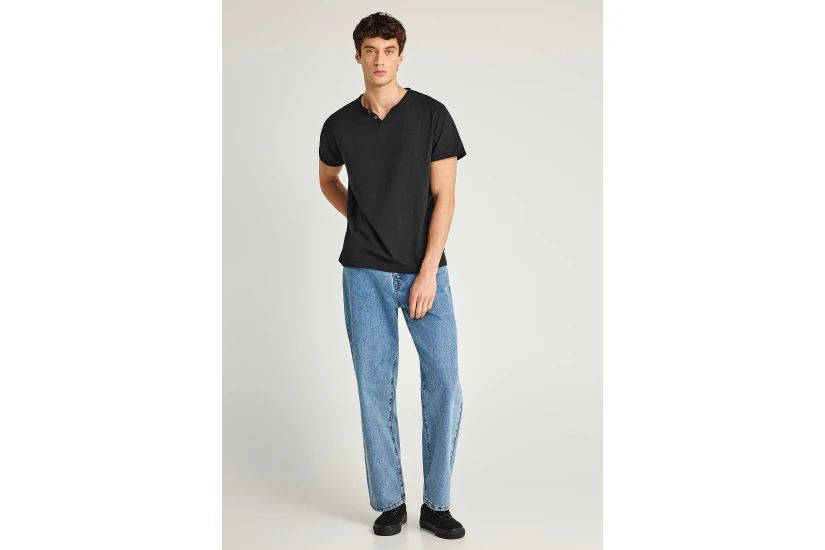 Funky Buddha The Essentials Ανδρικό Κοντομάνικο T-Shirt Μαύρο