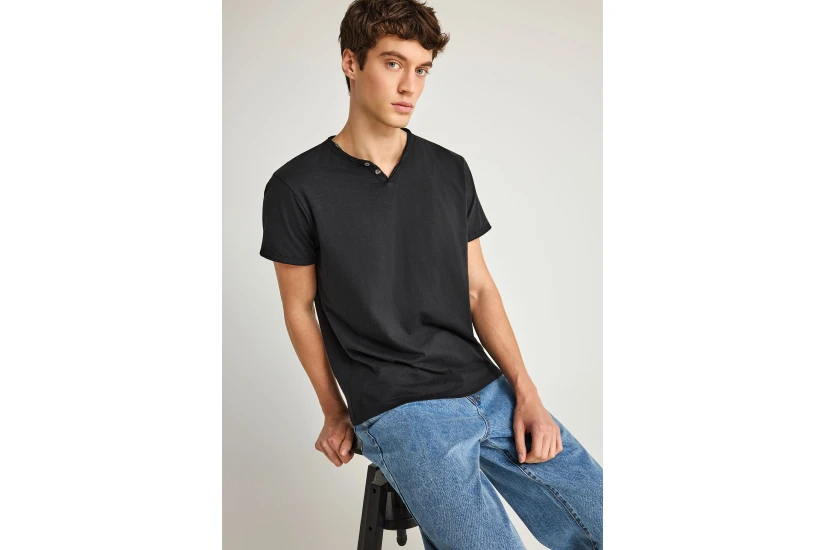 Funky Buddha The Essentials Ανδρικό Κοντομάνικο T-Shirt Μαύρο