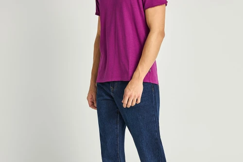 Funky Buddha The Essentials V-Neck T-Shirt Ανδρικό (FBM013-004-04-GRAPE-JUICE)