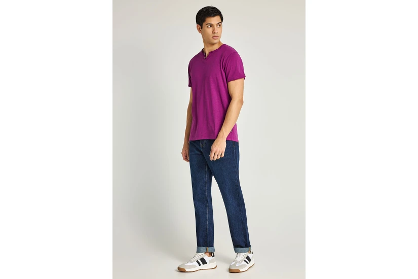 Funky Buddha The Essentials Ανδρικό Κοντομάνικο T-Shirt Ματζέντα