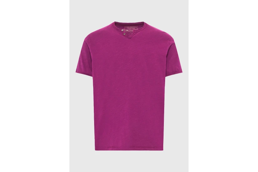 Funky Buddha The Essentials Ανδρικό Κοντομάνικο T-Shirt Ματζέντα