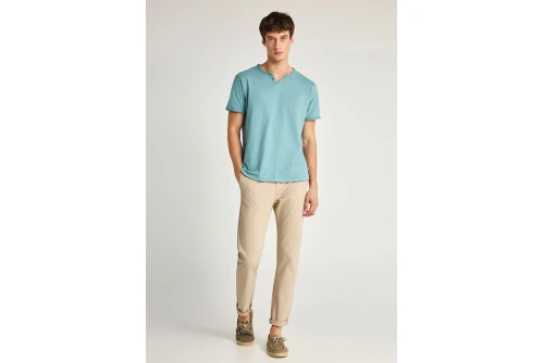 Funky Buddha The Essentials V-Neck T-Shirt Ανδρικό (FBM013-004-04-MINERAL-BLUE)