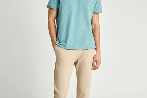 Funky Buddha The Essentials V-Neck T-Shirt Ανδρικό (FBM013-004-04-MINERAL-BLUE)