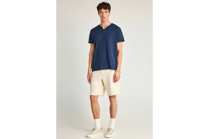 Funky Buddha The Essentials Ανδρικό Κοντομάνικο T-Shirt Μπλε Σκούρο