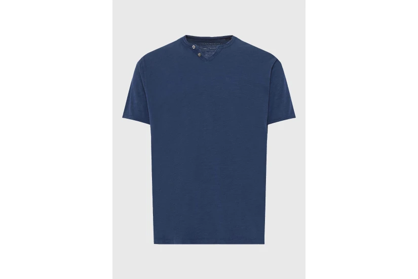 Funky Buddha The Essentials Ανδρικό Κοντομάνικο T-Shirt Μπλε Σκούρο