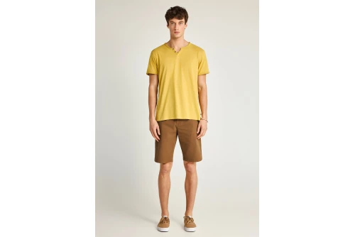 Funky Buddha The Essentials V-Neck T-Shirt Ανδρικό (FBM013-004-04-OIL-YELLOW)