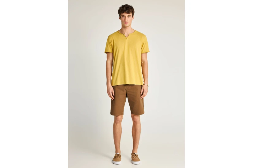 Funky Buddha The Essentials Ανδρικό Κοντομάνικο T-Shirt Κίτρινο