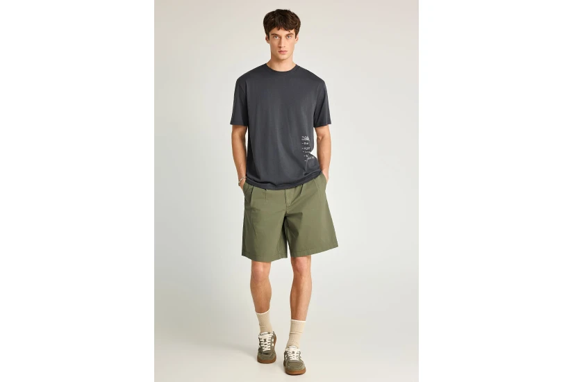 Funky Buddha Ανδρική Βερμούδα Chino Χακί
