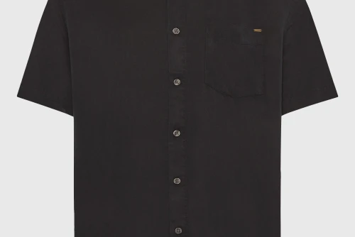 Funky Buddha Basic Lyocell Πουκάμισο Κοντομάνικο Ανδρικό (FBM013-005-05-BLACK)