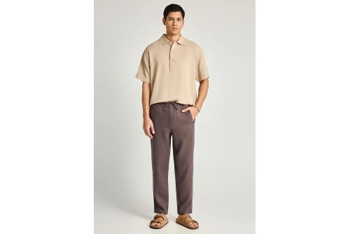 Funky Buddha Lyocell Oversized Polo Ανδρικό (FBM013-005-11-GREIGE)