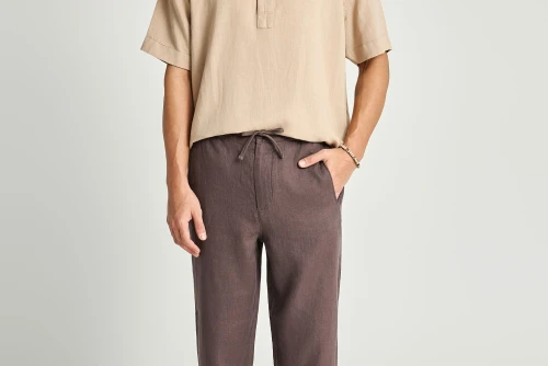 Funky Buddha Lyocell Oversized Polo Ανδρικό (FBM013-005-11-GREIGE)