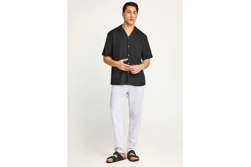 Funky Buddha The Essentials Πουκάμισο Κοντομάνικο Ανδρικό (FBM013-006-05-BLACK)