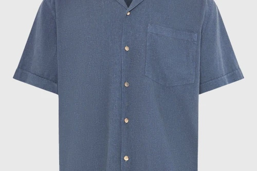 Funky Buddha The Essentials Πουκάμισο Κοντομάνικο Ανδρικό (FBM013-006-05-DK-GREY)