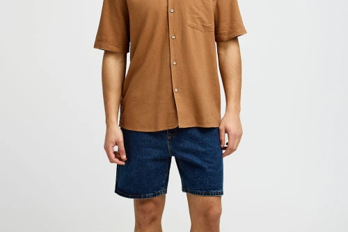 Funky Buddha Ανδρικό Πουκάμισο Basic (FBM013-006-05-TOBACCO-BROWN)