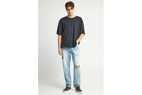 Funky Buddha The Essentials Oversized Cotton T-Shirt Ανδρικό (FBM013-008-04-BLACK)
