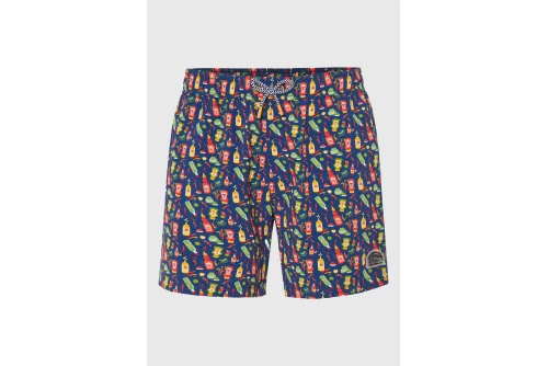 Funky Buddha Print Μαγιό Σορτς Ανδρικό (FBM013-008-16-TWILIGHT-BLUE)