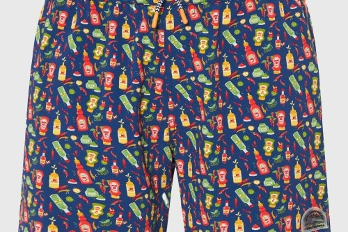 Funky Buddha Print Μαγιό Σορτς Ανδρικό (FBM013-008-16-TWILIGHT-BLUE)