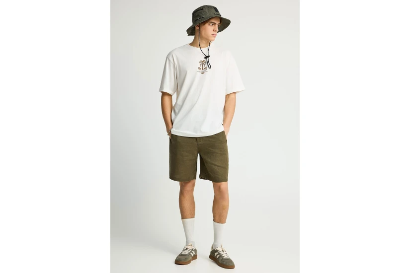 Funky Buddha Ανδρική Βερμούδα Chino Χακί