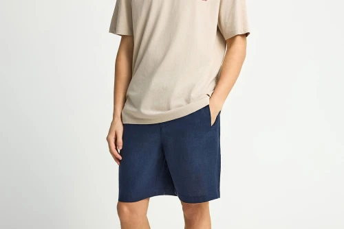 Funky Buddha Linen Βερμούδα Chino Ανδρική (FBM013-009-03-NAVY)