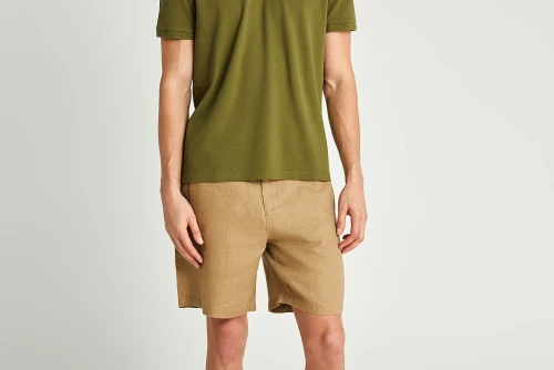 Funky Buddha Linen Βερμούδα Chino Ανδρική (FBM013-009-03-WARM-SAND)