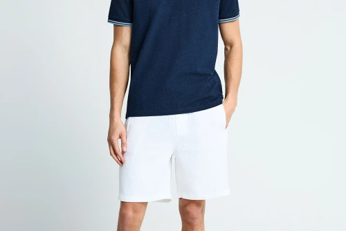 Funky Buddha Linen Βερμούδα Chino Ανδρική (FBM013-009-03-WHITE)