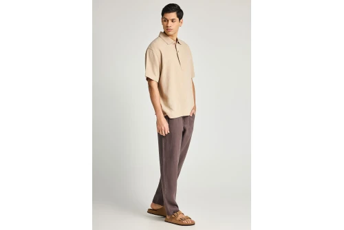 Funky Buddha Linen Παντελόνι Chino Ανδρικό (FBM013-011-02-MOON-MIST)